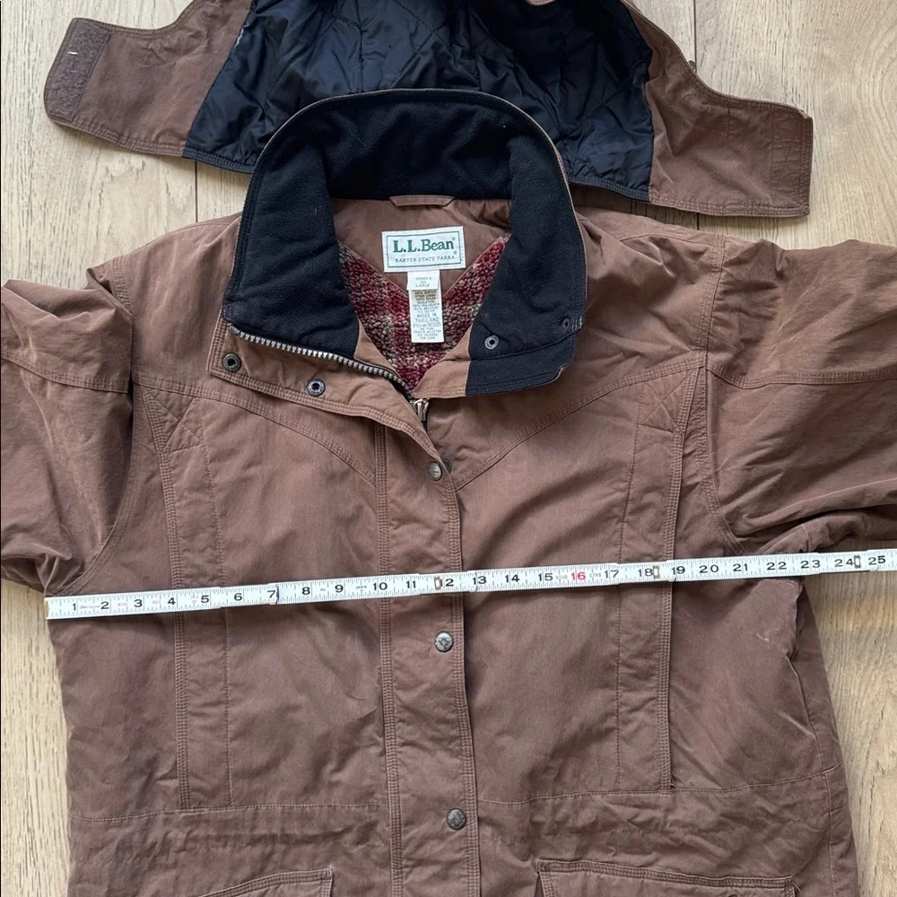 Vintage L.L. Bean Brown Baxter State Parka with Detachable Hood Women’s Large - Picture 4 of 11